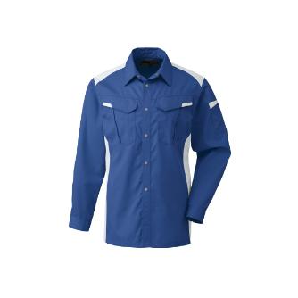 日新被服（株） 長袖シャツ 5124-94 長袖シャツ 5124-94-M ﾌﾞﾙｰXｼﾙﾊﾞｰ