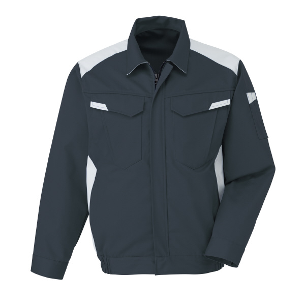 日新被服（株） 長袖ブルゾン 5126-100 長袖ブルゾン 5126-100-4L ﾗｲﾄﾌﾞﾗｯｸXｼﾙﾊﾞｰ