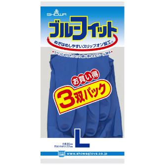 ショーワグローブ（株） ブルーフィット 3双パック NO181 ブルーフィット　３双パック　Ｌサイズ NO181-L3P