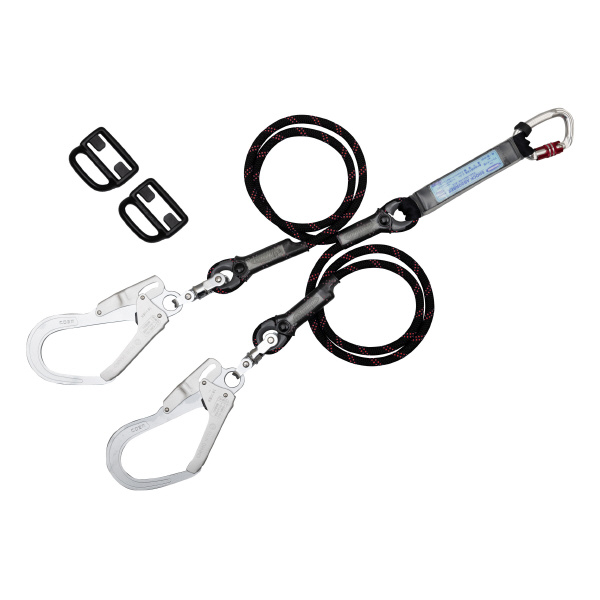 藤井電工（株） フルハーネス用ランヤード ツイン Gブレード+FS-93SV(軽量・SV回転) フルハーネス用ランヤード THL-2-GB93SV-21KS-BK-2R23-BP