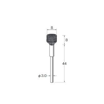 日本精密機械工作（株） 軸付傘型ブラシ 鋼線 B 軸付傘型ブラシ　硬鋼線　３本 B6118