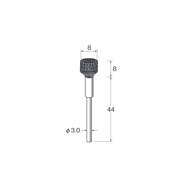 日本精密機械工作（株） 軸付傘型ブラシ 鋼線 B 軸付傘型ブラシ　硬鋼線　３本 B6118