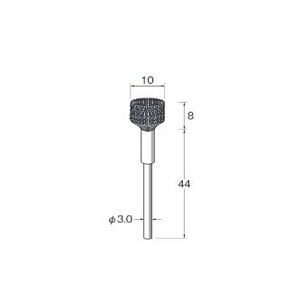日本精密機械工作（株） 軸付傘型ブラシ 鋼線 B 軸付傘型ブラシ　硬鋼線　３本 B6218