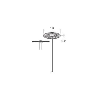 日本精密機械工作（株） 電着ダイヤモンドディスク 片面電着 軸径φ3 D 電着ダイヤモンドディスク　片面電着 D9512