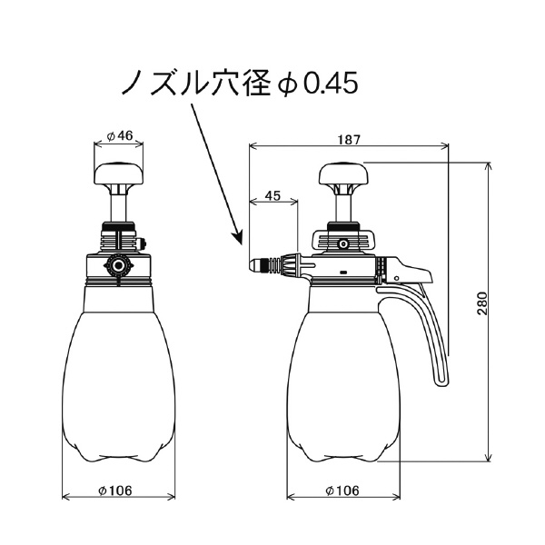 （株）フルプラ 有機溶剤系用プレッシャー式噴霧器 有機溶剤系用プレッシャー式噴霧器 3705