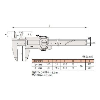 （株）ミツトヨ ABSクーラントプルーフキャリパ CD ＡＢＳクーラントプルーフキャリパ CD-P20M 500-713-20