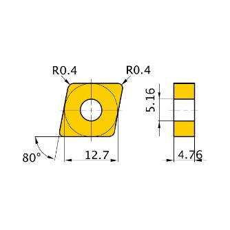 三菱マテリアル（株） 旋削用インサート(CBNコーティング) NP-CNGA 旋削用インサート（ＣＢＮコーティング） NP-CNGA120404FS2 BC8120