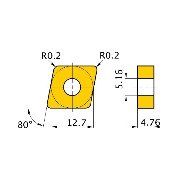 三菱マテリアル（株） 旋削用インサート(CBNコーティング) NP-CNGA 旋削用インサート（ＣＢＮコーティング） NP-CNGA120402GA2 BC8120