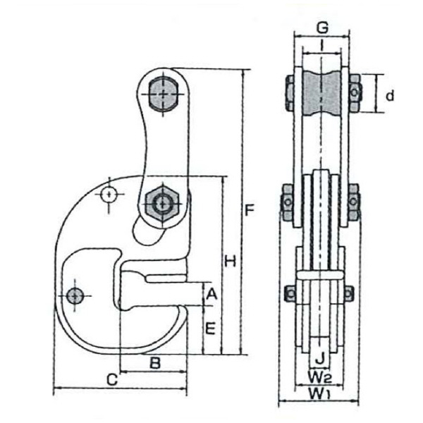 イーグルクランプ（株） 形鋼絞りつり用水平吊クランプ FHA型 水平吊クランプ FHA-1.5