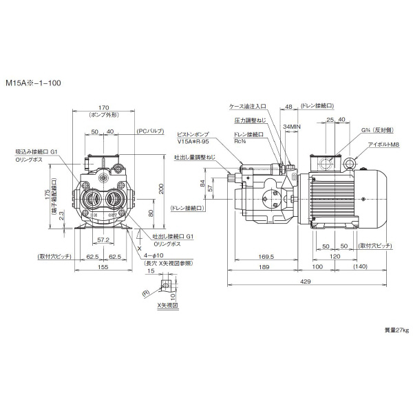 ダイキン工業（株） モータポンプ M モータポンプ M15A1-1-100-1RE