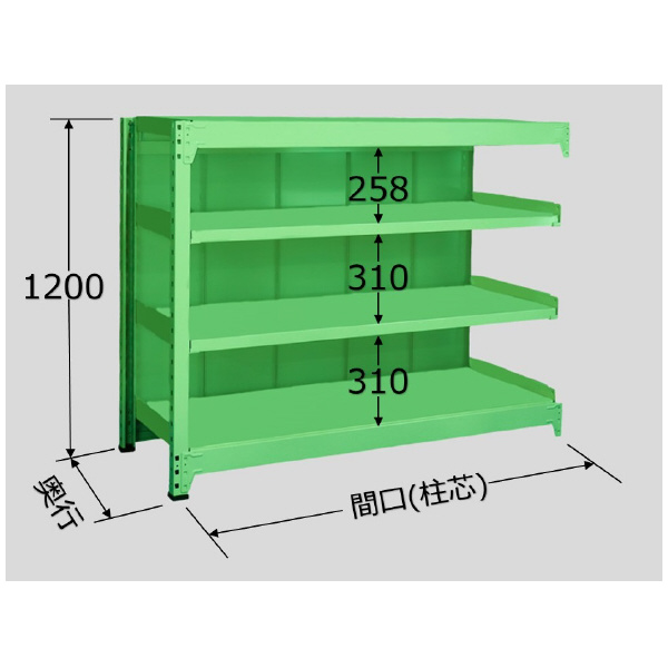 扶桑金属工業（株） 中量ラック デラックスパネルモデル PMM 中量ラック　デラックスパネルモデル PMM1209L04R