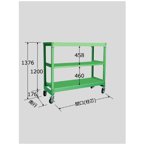 扶桑金属工業（株） 中量キャスターラック MK 中量キャスターラック MK1209L03G