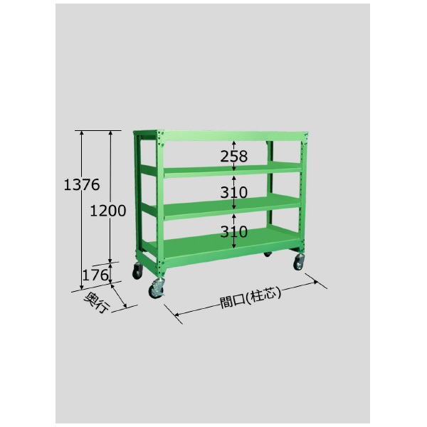 扶桑金属工業（株） 中量キャスターラック MK 中量キャスターラック MK1212K04G