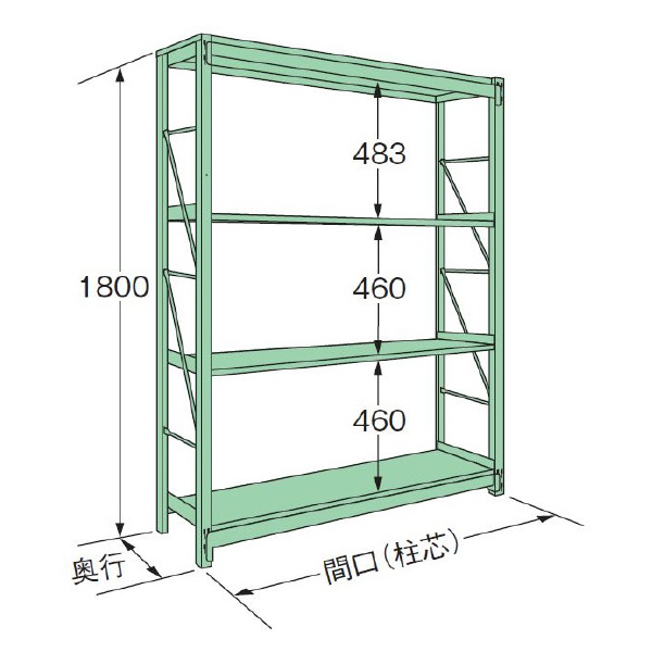 扶桑金属工業（株） 重量スチールラック MR 重量スチールラック MR1809L04T