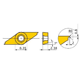 三菱マテリアル（株） スモールツール用インサート CSVTG スモールツール用インサート（コーティング CSVTG08020R VP15KZ