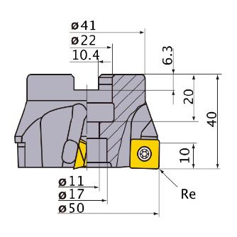 三菱マテリアル（株） カッタ 肩削り用(アーバタイプ) ASX440 カッタ　肩削り用（アーバタイプ） ASX400-050A04R