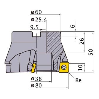 三菱マテリアル（株） カッタ 肩削り用(アーバタイプ) ASX440 カッタ　肩削り用（アーバタイプ） ASX400R08004C