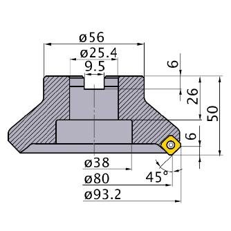 三菱マテリアル（株） カッタ 正面削り用(アーバタイプ) ASX445 カッタ　正面削り用（アーバタイプ） ASX445R08006C