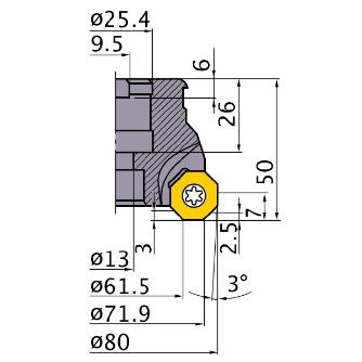 三菱マテリアル（株） カッタ 多機能用(アーバタイプ) OCTACUT カッタ　多機能用（アーバタイプ） OCTACUT0805CRB