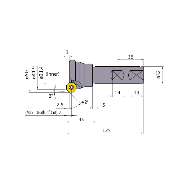 三菱マテリアル（株） カッタ 多機能用(シャンクタイプ) OCTACUT カッタ　多機能用（シャンクタイプ） OCTACUT504S32RB