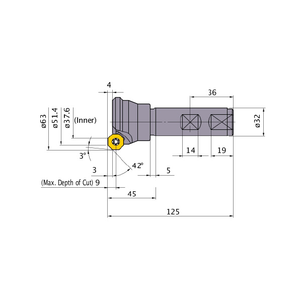 三菱マテリアル（株） カッタ 多機能用(シャンクタイプ) OCTACUT カッタ　多機能用（シャンクタイプ） OCTACUT634S32R
