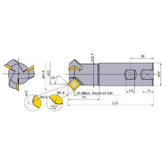 三菱マテリアル（株） 面取りカッタ CESPR 面取りカッタ CESPR323S32
