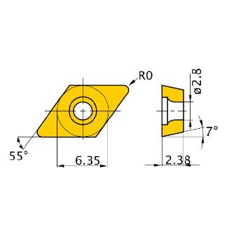 三菱マテリアル（株） 旋削用インサート DCET 旋削用インサート（超硬） DCET070200L-SN HTI10