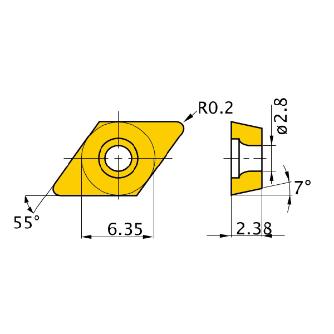 三菱マテリアル（株） 旋削用インサート DCET 旋削用インサート（超硬） DCET070202L-SN HTI10