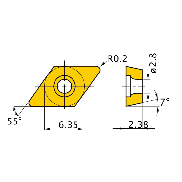 三菱マテリアル（株） 旋削用インサート DCET 旋削用インサート（超硬） DCET070202L-SN HTI10