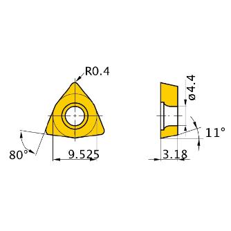 三菱マテリアル（株） 旋削用インサート WPGT 旋削用インサート（サーメット） WPGT060304L-FS NX2525