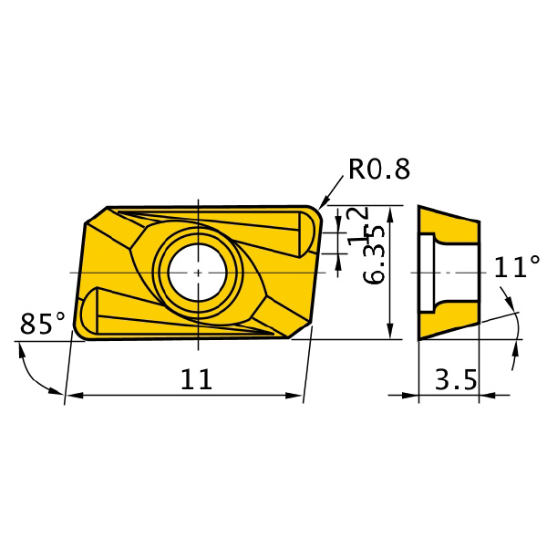 三菱マテリアル（株） カッタチップ APMT カッタチップ（超硬コーティング） APMT1135PDER-H2 F7030