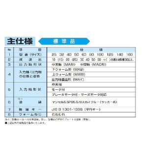 （株）マキシンコー 一段ウォーム減速機 マキエース MAOK 一段ウォーム減速機　マキエース MAOK100L60