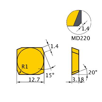 三菱マテリアル（株） カッタチップ SECN カッタチップ（ＰＣＤ） SECN1203EFFR1 MD220