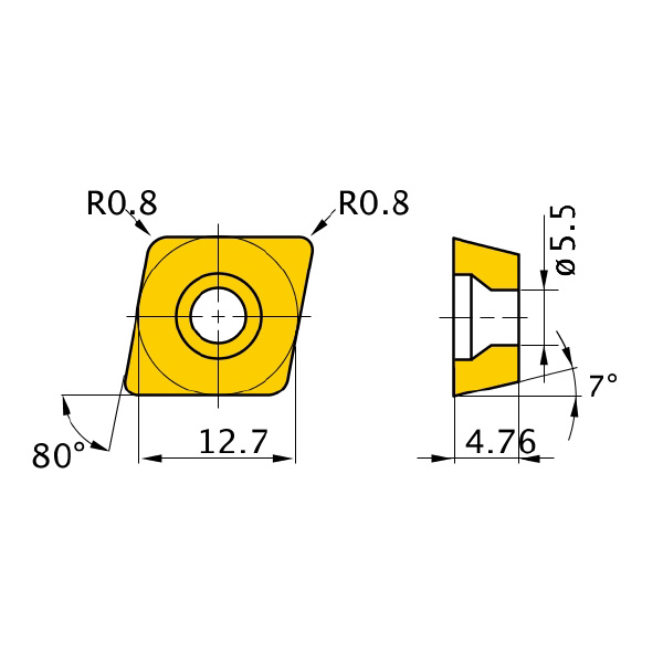 三菱マテリアル（株） 旋削用インサート CCMW 旋削用インサート（超硬） CCMW120408 HTI10