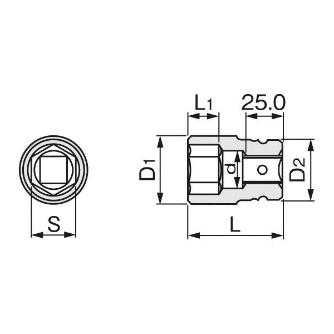 ＴＯＮＥ（株） インパクト用ソケット(6角) HP6NV インパクト用ソケット HP6NV-17