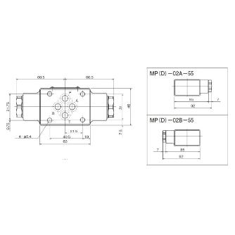 ダイキン工業（株） モジュラースタック形パイロットチェック弁 MPD モジュラースタック形パイロットチェック弁 MPD-02W-50-55