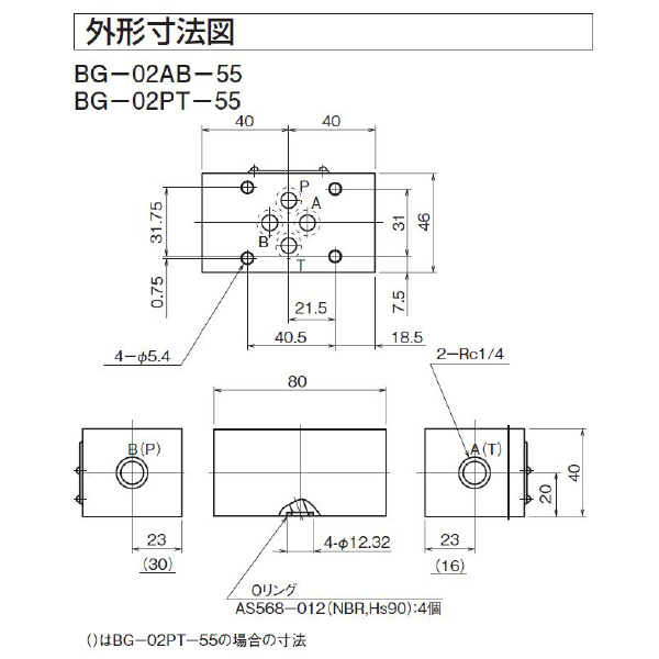 ダイキン工業（株） 圧力取出用ブロック BG 圧力取出用ブロック BG-02PT-55