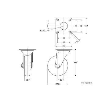 （株）ナンシン 汎用キャスター STC 汎用キャスター STC-125GNU