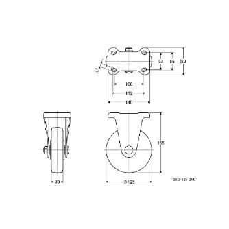 （株）ナンシン 汎用キャスター SKC 汎用キャスター SKC-125GNU