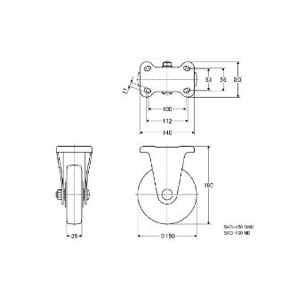 （株）ナンシン 汎用キャスター SKC 汎用キャスター SKC-150GNU