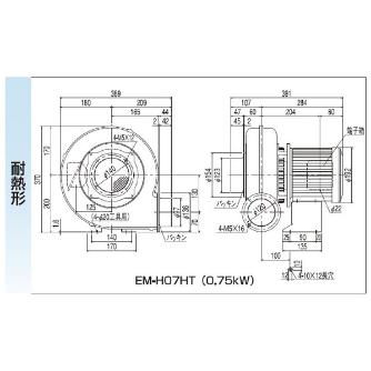 ＳＤＧ（株） 電動送風機(耐熱形) EM 電動送風機（耐熱形） EM-H07HT-R313
