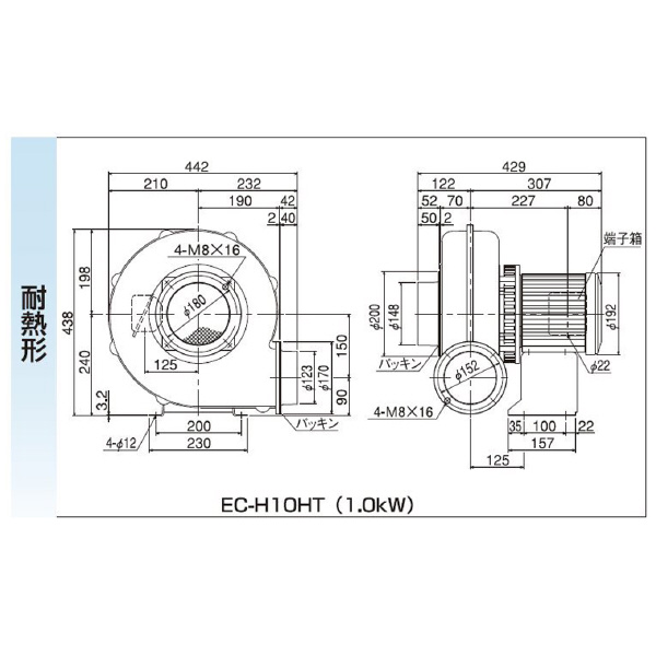 ＳＤＧ（株） 電動送風機(耐熱形) EC 電動送風機（耐熱形） EC-H10HT-R313
