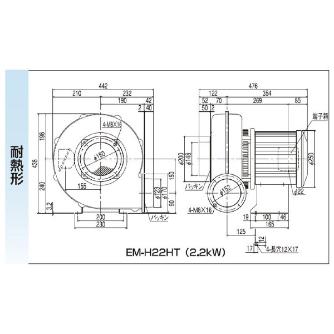 ＳＤＧ（株） 電動送風機(耐熱形) EM 電動送風機（耐熱形） EM-H22HT-R313