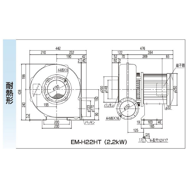 ＳＤＧ（株） 電動送風機(耐熱形) EM 電動送風機（耐熱形） EM-H22HT-R313