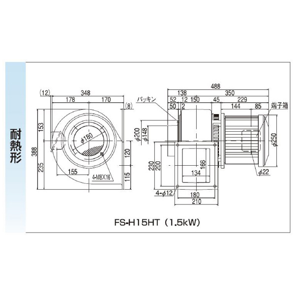 ＳＤＧ（株） 電動送風機(耐熱形) FS 電動送風機（耐熱形） FS-H15HT-R313