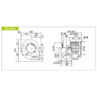 ＳＤＧ（株） 高効率電動送風機(耐熱形) FS 高効率電動送風機（耐熱形） FS-H04HT-R313U