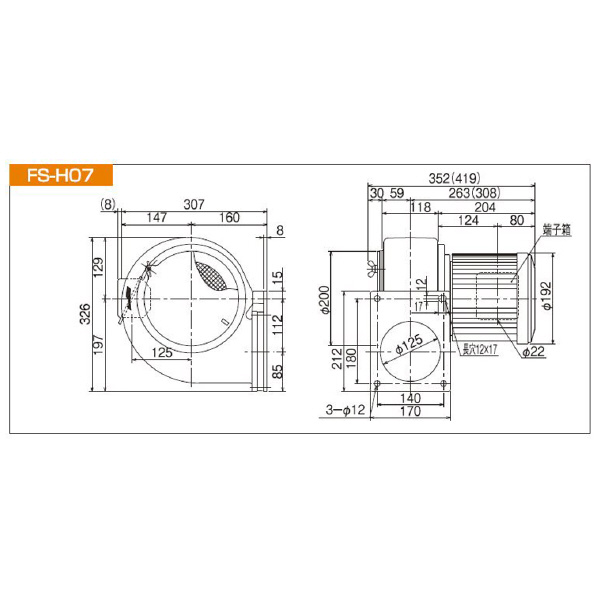 ＳＤＧ（株） 高効率電動送風機(耐熱形) FS 高効率電動送風機（耐熱形） FS-H07HT-R341C