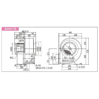 ＳＤＧ（株） 高効率電動送風機(耐熱形) AH 高効率電動送風機（耐熱形） AH-H15HT-L341C