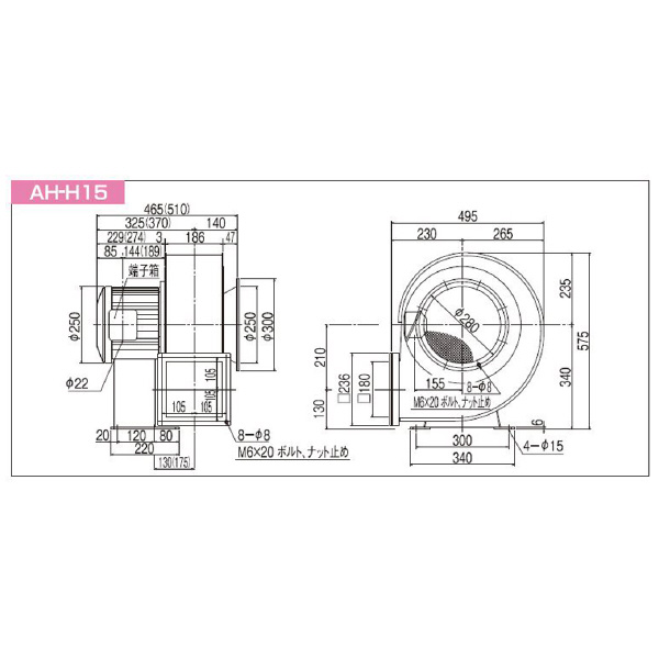 ＳＤＧ（株） 高効率電動送風機(耐熱形) AH 高効率電動送風機（耐熱形） AH-H15HT-L341C