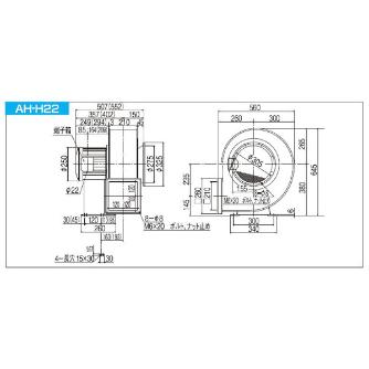 ＳＤＧ（株） 高効率電動送風機(耐熱形) AH 高効率電動送風機（耐熱形） AH-H22HT-L341C